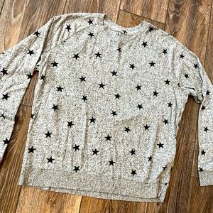Large Lucky brand gray sweater with stars